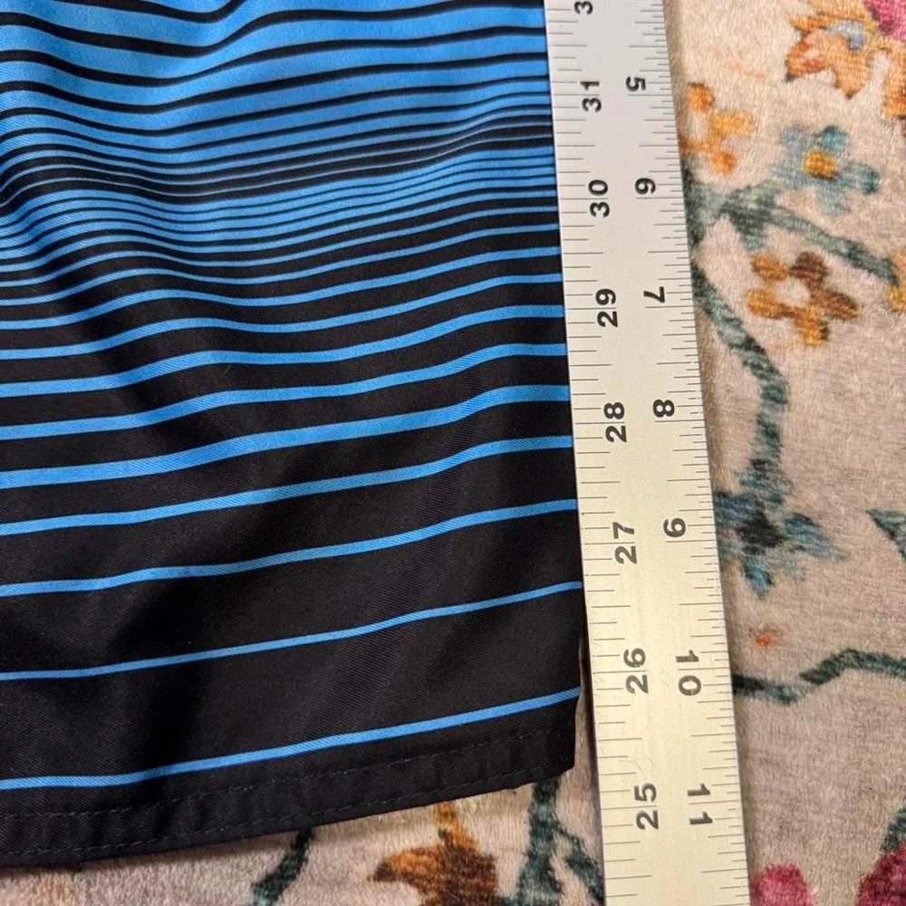 Honolua Honolulu Blue Board Shorts Mens 38 Y2K Striped Swim Trunks M1057HWI